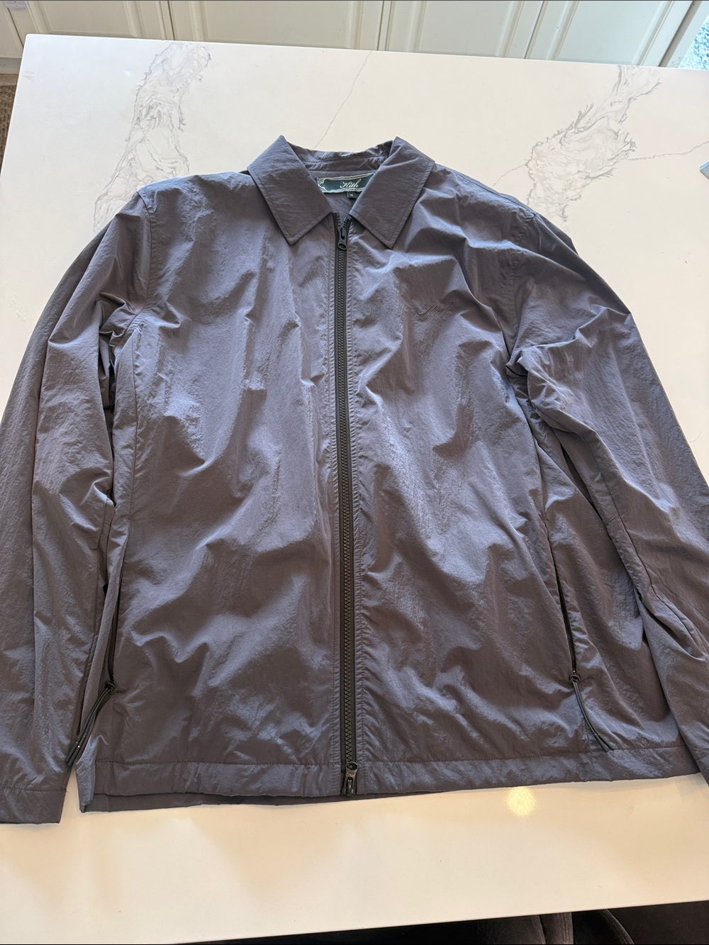 Kith Men's Lightweight Slate Gray Zip-Up Shirt Jacket
